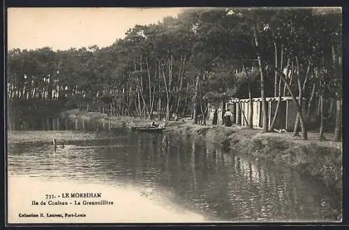 AK Conleau, La Grenouillère avec ses arbres et son étang paisible