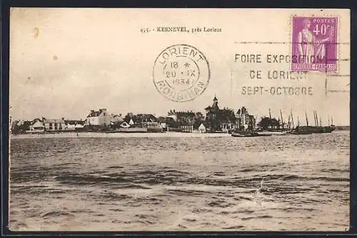 AK Kernevel, Vue sur le village près de Lorient et la mer