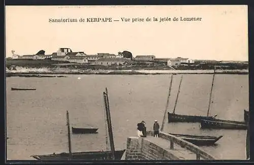 AK Kerpape, Vue du sanatorium prise de la jetée de Lomener