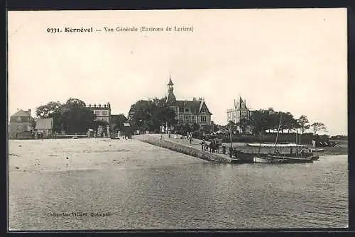 AK Kernével, Vue Générale avec quais et bâtiments au bord de l`eau