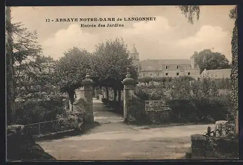 AK Langonnet, Abbaye Notre-Dame, Entrée des Jardins