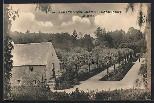 AK Langonnet, Abbaye Notre-Dame de Langonnet, Parterres