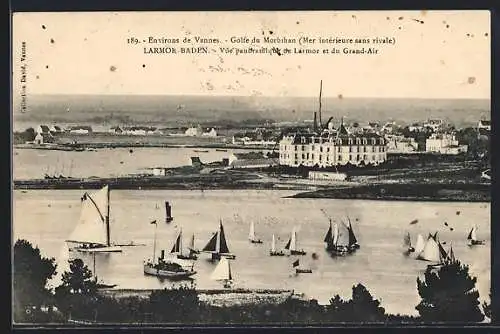 AK Larmor-Baden, Vue panoramique de Larmor et du Grand-Air