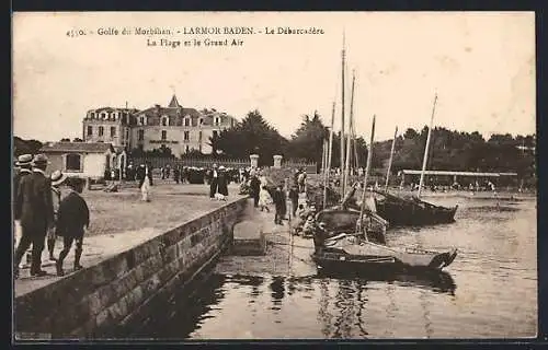 AK Larmor-Baden, Le Débarcadère, La Plage et le Grand Air