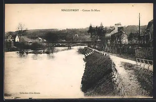 AK Malestroit, Coteau St-Marc et vue sur le pont et la rivière