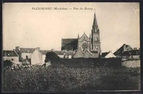 AK Plouhinec, Vue du Bourg