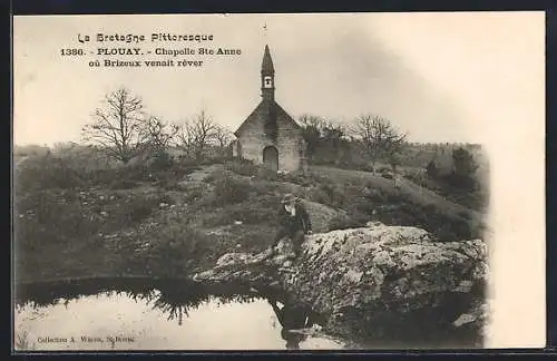 AK Plouay, Chapelle Ste-Anne où Brizeux venait rêver