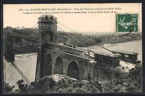 AK La Roche-Bernard, Vue du Pont en amont et de la Ville