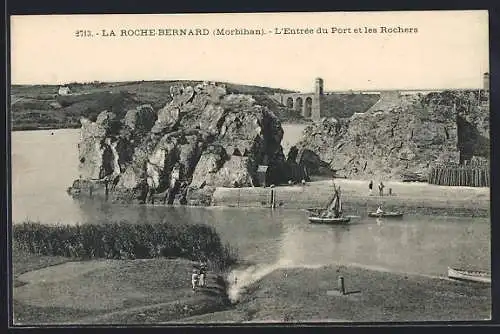 AK La Roche-Bernard, L`Entrée du Port et les Rochers