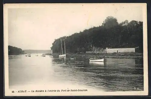 AK Auray, La Rivière à l`entrée du Port de Saint-Goustan