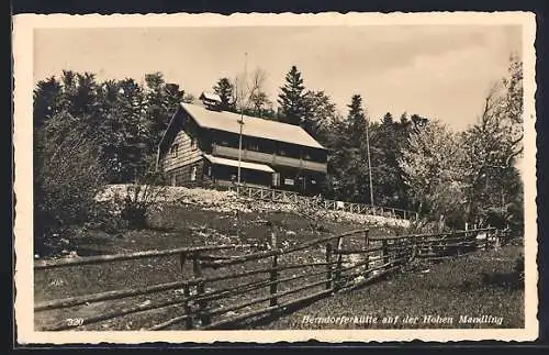 AK Berndorferhütte, Hütte mit der Hohen Mandling