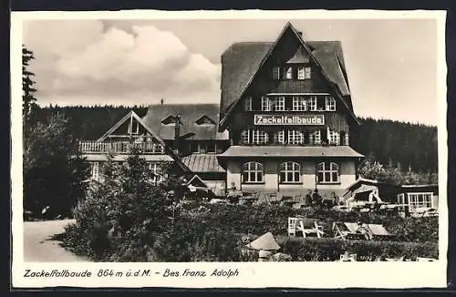 AK Zackelfallbaude, Berghütte von Franz Adolph