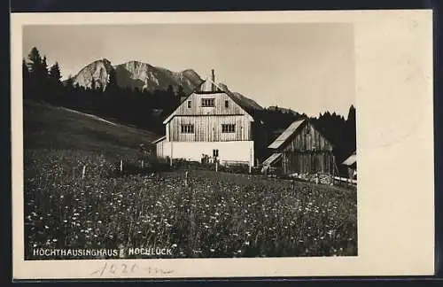 AK Hochtausinghaus, Berghütte gegen Hochlück