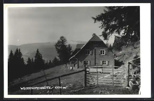 AK Weissensteinhütte, Berghütte mit Panorama