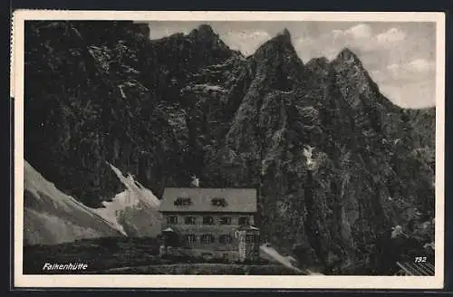 AK Falkenhütte, Berghütte mit Panorama