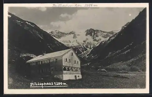 AK Stilluphaus, Berghütte mit Panorama