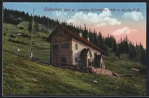 AK Oetscher-Schutzhaus, Berghütte des Oe. J. K. am Oetscher