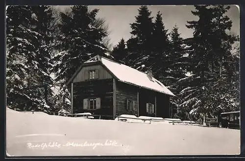 AK Ochsenburgerhütte /Rudolfshöhe, Ansicht im Schnee