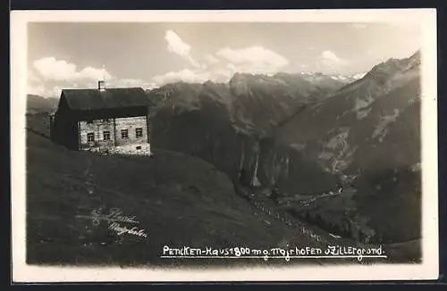 AK Pencken-Haus, Ansicht gegen Majrhofen im Zillergrund