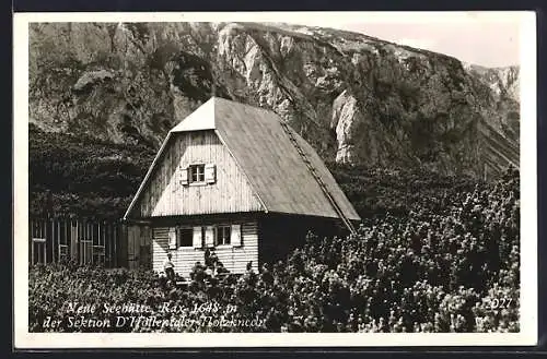 AK Neue Seehütte /Rax, Ansicht gegen die Felswand