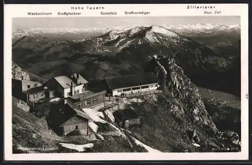 AK Wendelsteinhaus, Panorama mit Hohe Tauern und Bayr. Zell im Zillertal