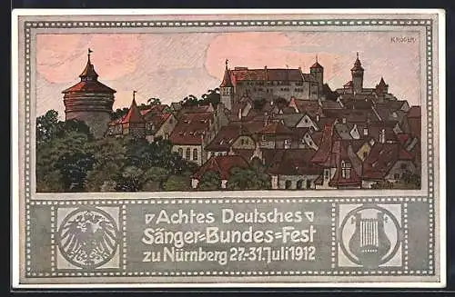 AK Nürnberg, VIII. Deutsches Sängerbundesfest, 27. - 31. Juli 1912