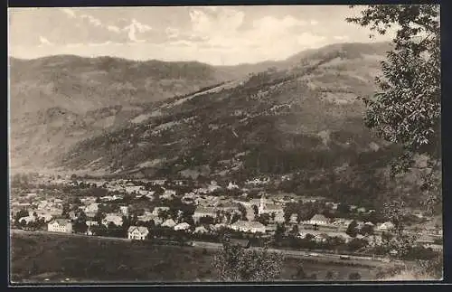 AK Rachovo, Blick auf Ort und Berge