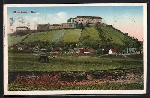 AK Munkács, Hrad, Blick zur Burg