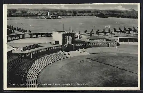 AK Breslau, Hermann Göring-Stadion mit Schlesierkampfbahn & Friesenwiese