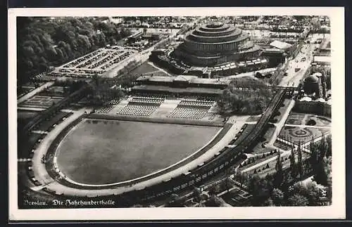 AK Breslau, Jahrhunderthalle, Fliegeraufnahme