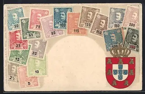 AK Briefmarken der portugiesischen Staatspost