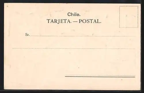 AK Briefmarken mit Wappen von Chile