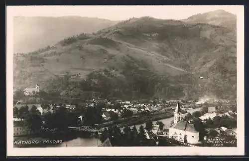 AK Rachov, Panoramablick auf den Ort