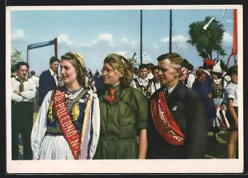 AK Polnische Aktivisten, die Jugend der Welt will den Frieden, DDR-Propaganda