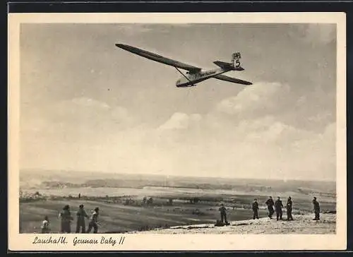 AK Laucha, Segelflugzeug Grunau Baby II im Aufwind