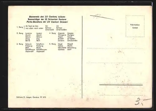 AK Schweiz, Bannerträger der 22 Schweizer Kantone