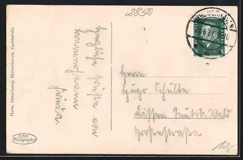 AK Bremerhaven, Stadthalle mit Strassenpartie