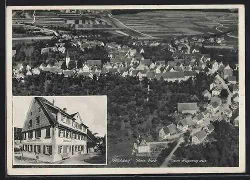 AK Hochdorf /Horb, Gasthaus zur Rose, Ortsansicht vom Flugzeug aus