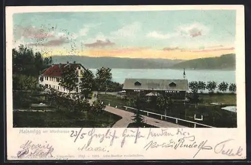 AK Maiernigg am Wörthersee, Ortsansicht mit See