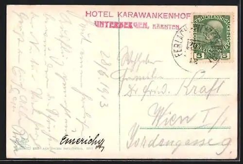 AK Ferlach im Rosental, Hotel Karawankenhof Unterbergen