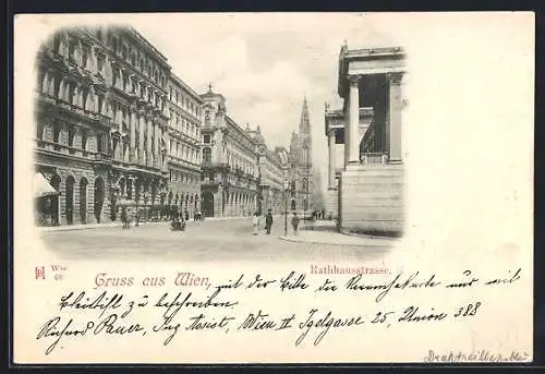 AK Wien, Partie in der Rathhausstrasse