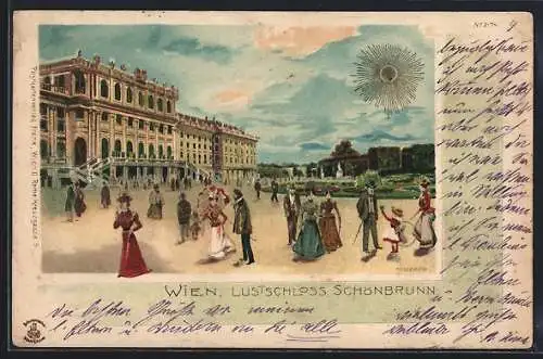 Sonnenschein-AK Wien, Lustschloss Schönbrunn im Sonnenschein