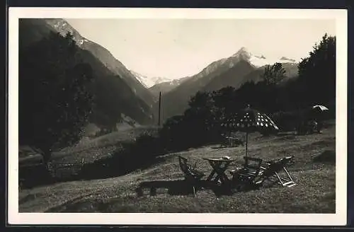 AK Kaprun, Alpen-Gasthaus Platte am Schaufelberg mit Blick ins Kaprunertal