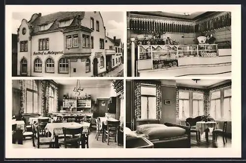 AK Hemsbach /Bergstrasse, Gasthof-Metzgerei-Pension Zur Bergstrasse, Innenansichten