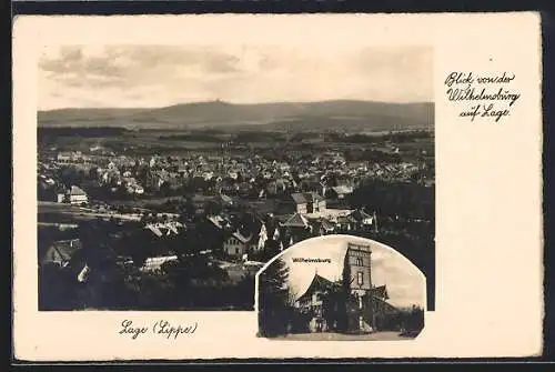 AK Lage /Lippe, Blick von der Wilhelmsburg auf den Ort