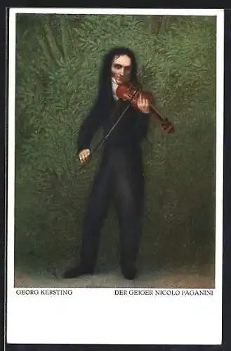 AK Portrait des Geigers Niccolò Paganini