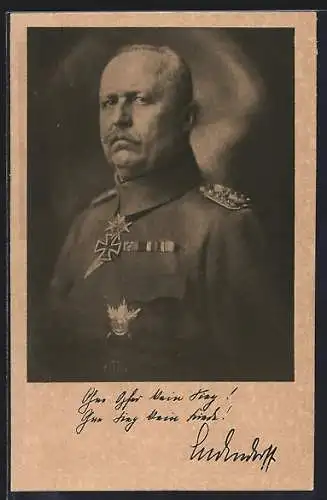 AK Erich Ludendorff Bildnis