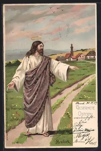 Künstler-AK Alfred Mailick: Ostergruss, Jesus Christus