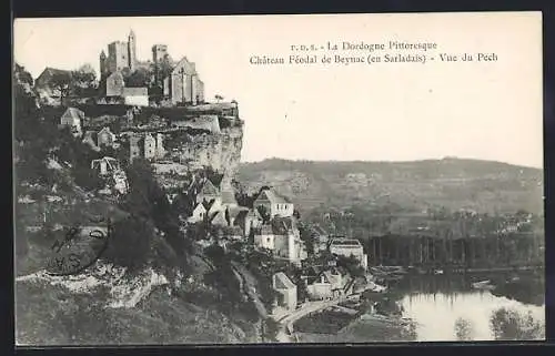 AK Beynac, Château féodal et vue du Pech en Dordogne pittoresque