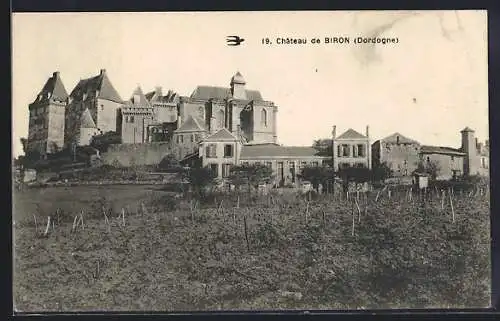 AK Biron, Vue du Château en Dordogne